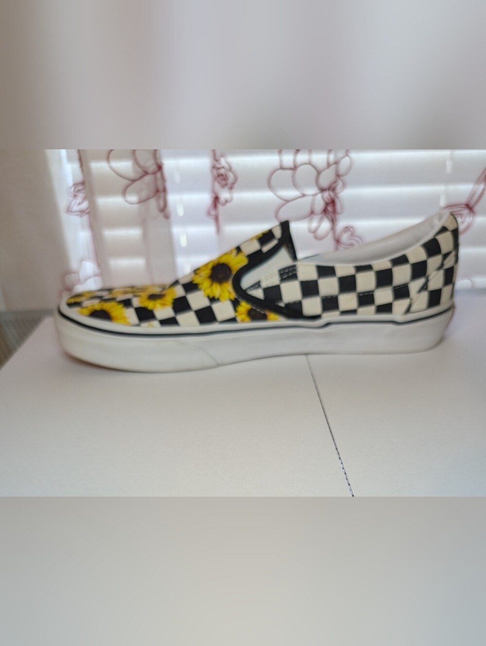 Vans Sunflower Checkerboard Slip-On Shoes - Yellow/Black - Picture 7 of 8